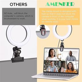 img 2 attached to 🌟 Enhance Your Video Calls and Content Creation with the Ring Light with Stand - 6.3'' Video Conference Lighting Kit Featuring 3 Light Modes & 10 Brightness Levels for Computer, Laptop, Live Streaming, YouTube, and TikTok!