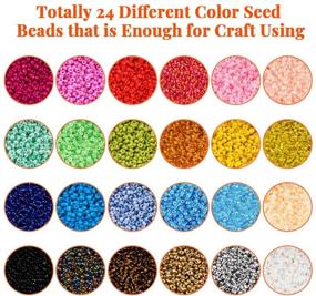 img 3 attached to 📿 Kyrieval 12/0 Glass Seed Beads Kit: 36000 Pcs Colorful Beads with Letter, Heart, Round Patterns and Beading Needles for Bracelet Making