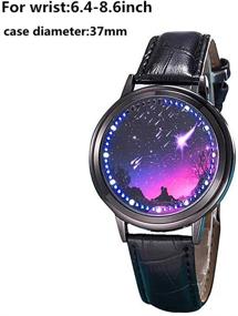 img 1 attached to ⌚ MINILUJIA LED Touch Screen Watch - Unique and Stylish Meteor Shower/Wish Tree Brain/Universe Milky Way/Simple Black Dial Watch with Soft Leather Strap Band in Black