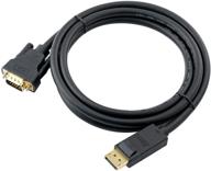 🔌 dtech 3ft displayport to vga cable - display port to vga male video adapter with gold plated connector - compatible with hp, lenovo, dell, asus and more (black, 3 feet) logo