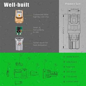 img 2 attached to 🔆 Alla Lighting Miniature 12V T10 Wedge 194/168 Bulbs: Super Bright Amber Yellow LED Side Marker & Interior Lights Upgrade