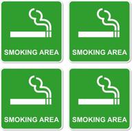 dealzepic - smoking area sign decal - self adhesive peel and stick waterproof warning vinyl sticker - 3 logo