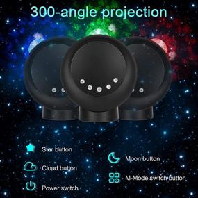 img 1 attached to LooEooDoo LED Star Projector Light - Galaxy Lighting, Moon Nebula Night Lamp 🌟 w/Base, Remote Control & 2000mAh Battery - Gaming Room, Home Theater, Bedroom, Mood Ambiance (Black)