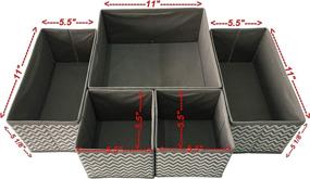 img 3 attached to Sodynee Foldable Cloth Storage Box Dresser Drawer Organizer Cube Basket Bins Containers 📦 Divider with Drawers for Underwear, Bras, Socks, Ties, Scarves - 6 Pack (Stripe Design)