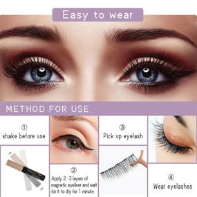 img 1 attached to 🧲 UNIWIN Magnetic Eyelashes with Eyeliner: Reusable 3D Natural Look False Lashes Kit, No Glue Needed