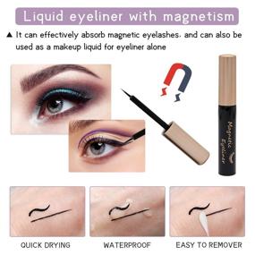 img 2 attached to 🧲 UNIWIN Magnetic Eyelashes with Eyeliner: Reusable 3D Natural Look False Lashes Kit, No Glue Needed