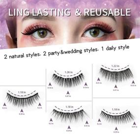 img 3 attached to 🧲 UNIWIN Magnetic Eyelashes with Eyeliner: Reusable 3D Natural Look False Lashes Kit, No Glue Needed