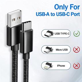 img 4 attached to 2-парная зарядная USB Type C кабельная линия длиной 6 футов для планшетов Samsung Tab A 10.1(2019), 10.5(2018), A7 10.4(2020), Tab S6/Lite S4 S3; планшетов Kindle Fire HD 10(9-е поколение), 8(10-е поколение); телефонов Galaxy A51 S9 S10E