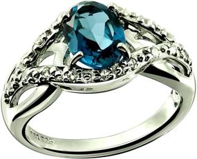 img 4 attached to 💍 RB Gems Sterling Silver 925 Ring - Genuine Gemstone Oval 8x6 mm - Rhodium-Plated Finish - Solitaire Style