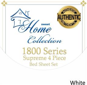 img 2 attached to 🏠 Успокаивающий комфорт: Комплект постельного белья Sweet Home Collection Supreme 1800 серии из 4 предметов - Египетское качество с глубокими карманами, размер King, белый