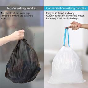 img 1 attached to 🗑️ Imikoko 4 Gallon Trash Bags, Extra Thick Drawstring Garbage Bags for Bathroom, Bedroom, Kitchen, Home, 17.7'' x 19.6'' - High-Density 0.7 Mil Thickness, Pack of 45
