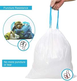 img 3 attached to 🗑️ Imikoko 4 Gallon Trash Bags, Extra Thick Drawstring Garbage Bags for Bathroom, Bedroom, Kitchen, Home, 17.7'' x 19.6'' - High-Density 0.7 Mil Thickness, Pack of 45