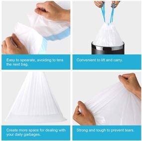 img 2 attached to 🗑️ Imikoko 4 Gallon Trash Bags, Extra Thick Drawstring Garbage Bags for Bathroom, Bedroom, Kitchen, Home, 17.7'' x 19.6'' - High-Density 0.7 Mil Thickness, Pack of 45