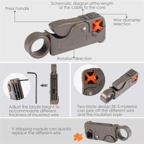 img 2 attached to 🔧 Coaxial Cable Crimper, Compression Tool Kit with Wire Stripper and F RG6 RG59 Connectors (Enhanced Version)