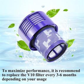 img 1 attached to 🔍 Premium V10 Filter Replacement for Dyson Cyclone V10 Series - 3 Pack HEPA Filters and Clean Brush Included - Compatible with V10 Total Clean, V10 Absolute, V10 Animal, V10 Motorhead, SV12 Vacuum - Replace Part #969082-01