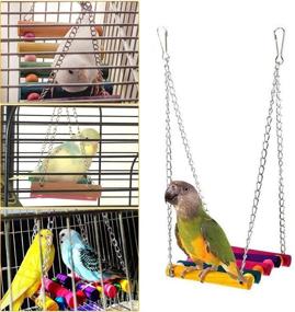 img 1 attached to 🦜 SLO 15-Pack Small Bird Parrot Swing Chewing Toys - Hanging Bell Cage Toys for Small Parakeets, Cockatiels, Conures, Finches, Budgies, Macaws, Parrots & Love Birds