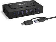 plugable 7-в-1 usb разветвитель с питанием от usb: удобная станция электропитания usb-c/usb 3.0 для ноутбуков - эффективная зарядка устройств и передача данных с адаптером мощностью 60 вт логотип