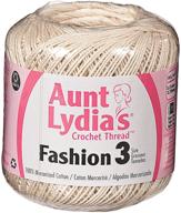 aunt lydia's bulk buy fashion crochet cotton thread size 3 (3-pack) natural 182-226: high-quality crochet thread for fashionable creations! logo