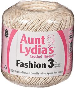 img 1 attached to Aunt Lydia's Bulk Buy Fashion Crochet Cotton Thread Size 3 (3-Pack) Natural 182-226: High-Quality Crochet Thread for Fashionable Creations!