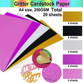 img 2 attached to 🎉 HIRALIY Glitter Cardstock Paper Cutter Bundle: 60 Assorted A4 Glitter Sheets with Metallic Foil Paper, Colored Craft Cardstock - Ideal for Party Decor, Scrapbooking, Origami, and Circuit Maker Projects