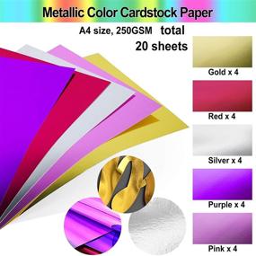 img 1 attached to 🎉 HIRALIY Glitter Cardstock Paper Cutter Bundle: 60 Assorted A4 Glitter Sheets with Metallic Foil Paper, Colored Craft Cardstock - Ideal for Party Decor, Scrapbooking, Origami, and Circuit Maker Projects
