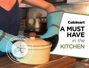 img 1 attached to 🧤 Кухонные рукавицы Cuisinart из силикона: 2 пары, термостойкие до 500 градусов – противоскользящая поверхность, утепленные карманы, аква