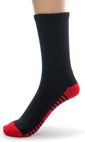 img 3 attached to Premium Quality Boys Bamboo Crew Cushioned Athletic Socks - 3 Pairs with Seamless Toe