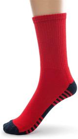 img 1 attached to Premium Quality Boys Bamboo Crew Cushioned Athletic Socks - 3 Pairs with Seamless Toe