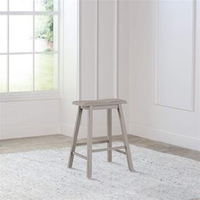 img 4 attached to Hillsdale Moreno Backless Stool: Counter Height Distressed Gray Perfection