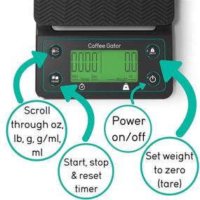 img 2 attached to ☕ Coffee Gator Digital Multifunction Kitchen Scale with Timer & Large LCD - Ideal for Food, Espresso, and Beverages