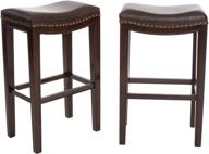 avondale backless bar stools by christopher knight home - set of 2, brown logo