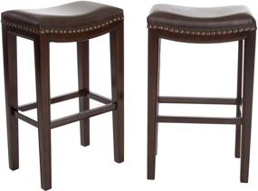 img 4 attached to Avondale Backless Bar Stools by Christopher Knight Home - Set of 2, Brown