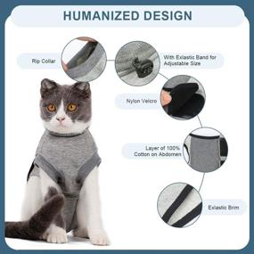 img 3 attached to 🐱 EMUST Cat Recovery Suit - Professional Abdominal Wound and Skin Disease Solution, Breathable E-Collar Alternative for Cats and Kittens, Pet Kitten Cat Onesie Post-Surgery Wear Anti-Licking, Size: M