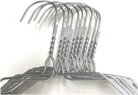 img 2 attached to 🧥 UM24 Pack of 10 Adult Silver Metal Wire Coat Hangers - Galvanized Steel Clothes Hangers with 13 Gage Thickness