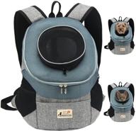 🐶 rabbicute breathable pet dog carrier backpack - adjustable front pack with removable head out design - puppy cat dog backpack for small dogs cats - padded shoulder bag for travel, hiking, camping, outdoor trips logo