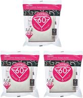 ☕ hario v60 paper coffee filters, size 02, white, tabbed - pack of 300 sheets (set of 3) logo