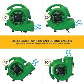 img 1 attached to 🌬️ Green XPOWER P-430AT Medium Air Mover Utility Blower Fan with Integrated Power Outlets