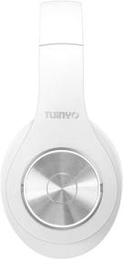 img 1 attached to 🎧 Беспроводные наушники с Bluetooth TUINYO с временем воспроизведения 35 часов, глубоким басом, амбушюрами из памяти-белые