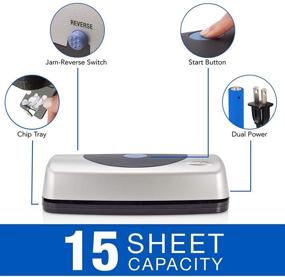 img 3 attached to Swingline Electric 3 Hole Punch: Efficient Desktop Puncher for 🖨️ Home Office, Portable Paper Capacity of 15 Sheets, Silver and Black (74515)