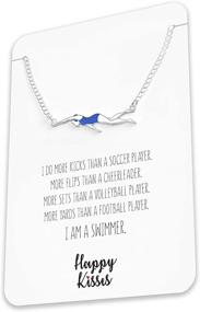 img 1 attached to 🏊 Swimming Gift Necklace for Girls & Teens – Cute Swimmer Pendant Charm on Swim Team – Inspirational Message Card: A Perfect Present for Swimmers!