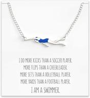 🏊 swimming gift necklace for girls & teens – cute swimmer pendant charm on swim team – inspirational message card: a perfect present for swimmers! logo