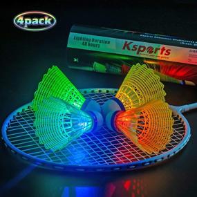 img 3 attached to 🏸 Ksports LED Badminton Shuttlecocks 4 Pack Tube − Glow in The Dark Lighting Birdies Shuttlecocks − 4 LED Colors: Red, Green, Blue, Yellow