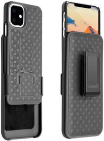 img 3 attached to 📱 Fingic iPhone 11 Case: Slim Combo Shell with Kickstand for Apple iPhone 11 6.1 inch - Black