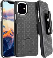 📱 fingic iphone 11 case: slim combo shell with kickstand for apple iphone 11 6.1 inch - black logo