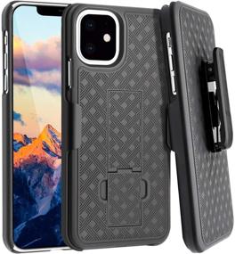 img 4 attached to 📱 Fingic iPhone 11 Case: Slim Combo Shell with Kickstand for Apple iPhone 11 6.1 inch - Black