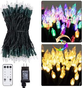 img 4 attached to Dual Color LED Christmas Lights: 200 Clear Mini String Lights with Remote - Color Changing, 75ft for Xmas Tree, Outdoor/Indoor Holiday Party & Garden Decor