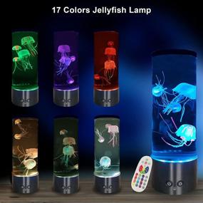 img 3 attached to 🌌 Round LED Jellyfish Lava Lamp - Color Changing Mood Light, Remote-Controlled Jellyfish Aquarium Lamp for Home Office Table Room Decor - Ideal Gifts for Kids and Adults