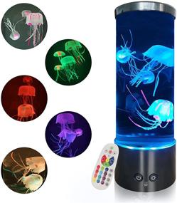 img 4 attached to 🌌 Round LED Jellyfish Lava Lamp - Color Changing Mood Light, Remote-Controlled Jellyfish Aquarium Lamp for Home Office Table Room Decor - Ideal Gifts for Kids and Adults
