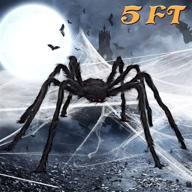 halloween hairy scary posable spider black - realistic virtual giant decor, 5ft логотип