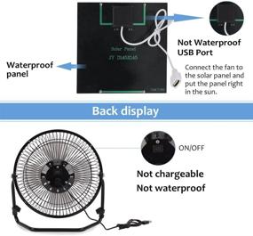 img 3 attached to 🌞 Black 8 Inch Mini Portable USB Solar Panel Powered Fan for Outdoor Home Travelling Camping Chicken House Car Ventilation System, Cooling Ventilation
